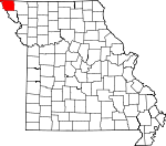 Map of Missouri showing Atchison County 