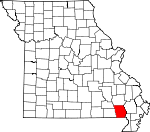 Map of Missouri showing Butler County 