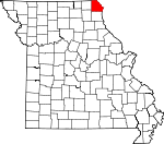 Map of Missouri showing Clark County 