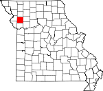 Map of Missouri showing Clinton County 