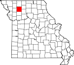 Map of Missouri showing Daviess County 