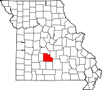 Map of Missouri showing Laclede County 