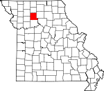 Map of Missouri showing Livingston County 