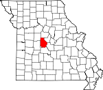 Map of Missouri showing Morgan County 