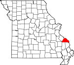 Map of Missouri showing Perry County 