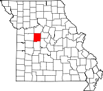 Map of Missouri showing Pettis County 