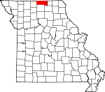 Map of Missouri showing Putnam County 