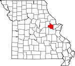 Map of Missouri showing Warren County 