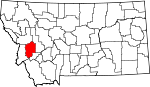 Map of Montana showing Granite County 