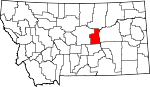 Map of Montana showing Petroleum County 