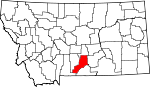 Map of Montana showing Stillwater County 