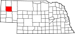 Map of Nebraska showing Box Butte County 