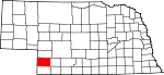 Map of Nebraska showing Chase County 