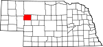 Map of Nebraska showing Grant County 