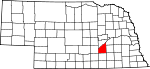 Map of Nebraska showing Hamilton County 