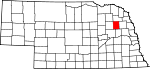 Map of Nebraska showing Stanton County 