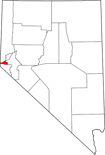 Map of Nevada showing Carson City County 