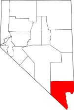 Map of Nevada showing Clark County 