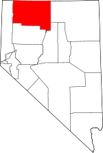 Map of Nevada showing Humboldt County 