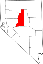 Map of Nevada showing Lander County 