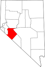 Map of Nevada showing Mineral County 