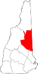 Map of New Hampshire showing Carroll County 