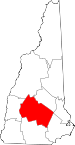 Map of New Hampshire showing Merrimack County 