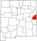 Map of New Mexico showing Curry County 