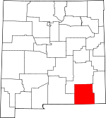 Map of New Mexico showing Eddy County 