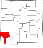 Map of New Mexico showing Grant County 