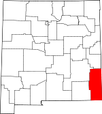 Map of New Mexico showing Lea County 