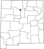 Map of New Mexico showing Los Alamos County 