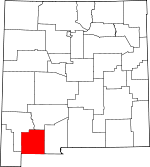 Map of New Mexico showing Luna County 