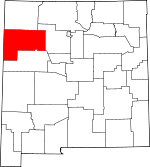 Map of New Mexico showing McKinley County 