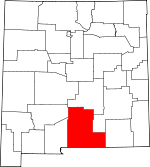 Map of New Mexico showing Otero County 