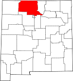 Map of New Mexico showing Rio Arriba County 