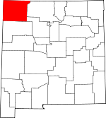 Map of New Mexico showing San Juan County 