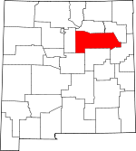 Map of New Mexico showing San Miguel County 