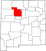 Map of New Mexico showing Sandoval County 