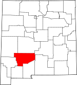 Map of New Mexico showing Sierra County 