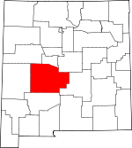 Map of New Mexico showing Socorro County 