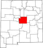 Map of New Mexico showing Torrance County 