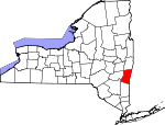 Map of New York showing Columbia County 