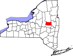 Map of New York showing Fulton County 