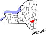 Map of New York showing Greene County 