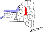 Map of New York showing Herkimer County 