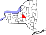 Map of New York showing Madison County 