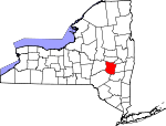 Map of New York showing Schoharie County 