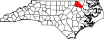 Map of North Carolina showing Halifax County 