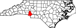 Map of North Carolina showing Mecklenburg County 